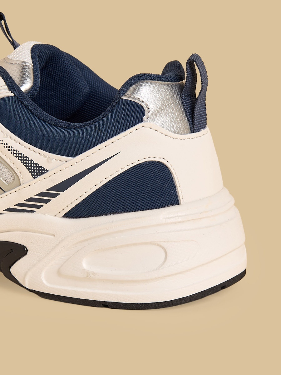 Panelled Sports Shoes with Lace-Up Closure