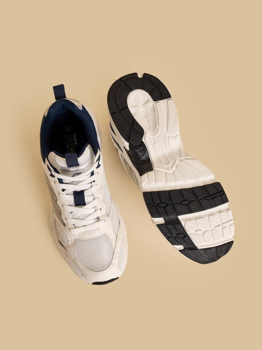 Panelled Sports Shoes with Lace-Up Closure