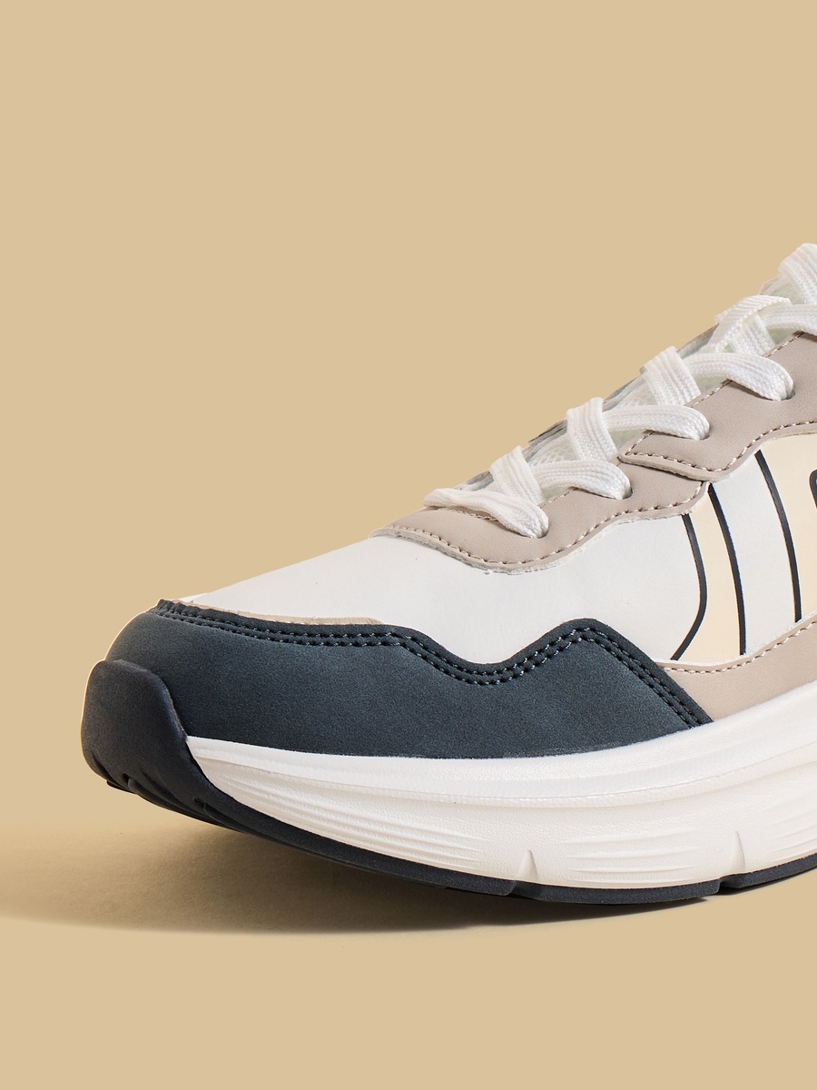 Panelled Lace-Up Sports Shoes