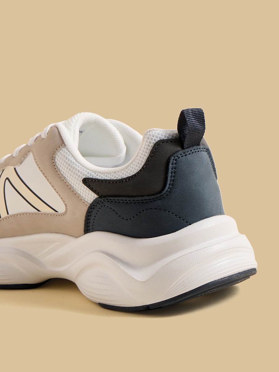 Panelled Lace-Up Sports Shoes