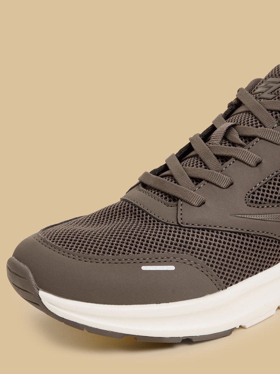 Panelled Mesh Lace-Up Sports Shoes