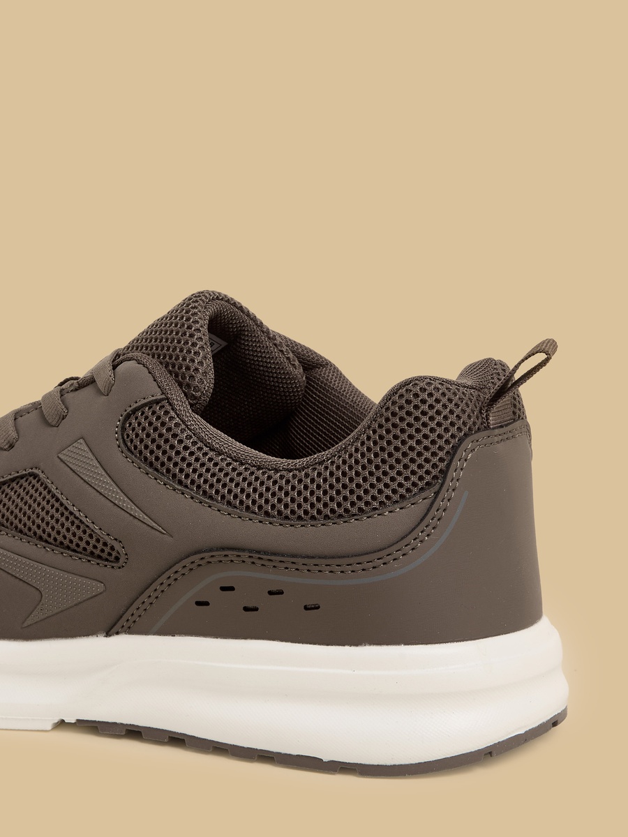 Panelled Mesh Lace-Up Sports Shoes