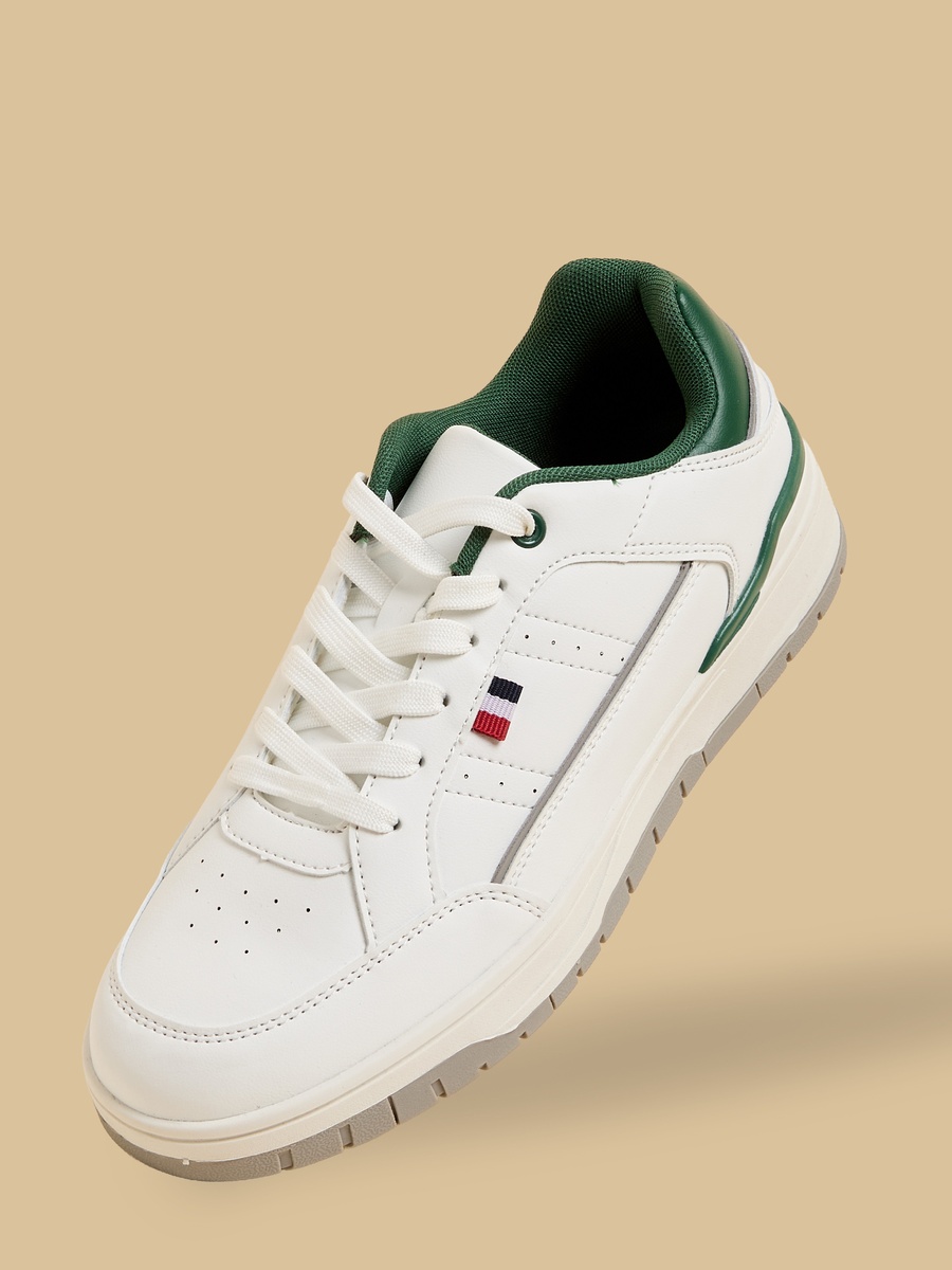 Panelled Lace-Up Sports Shoes
