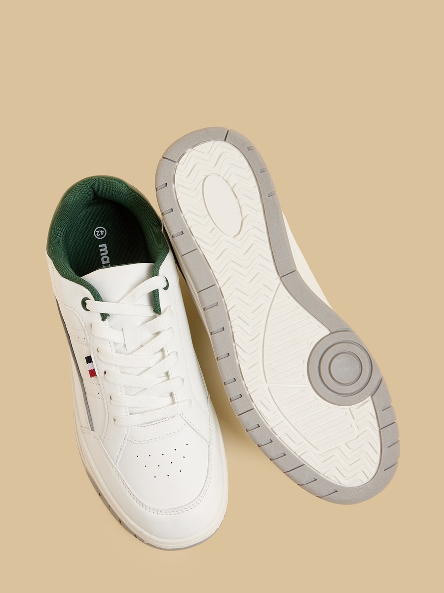 Panelled Lace-Up Sports Shoes
