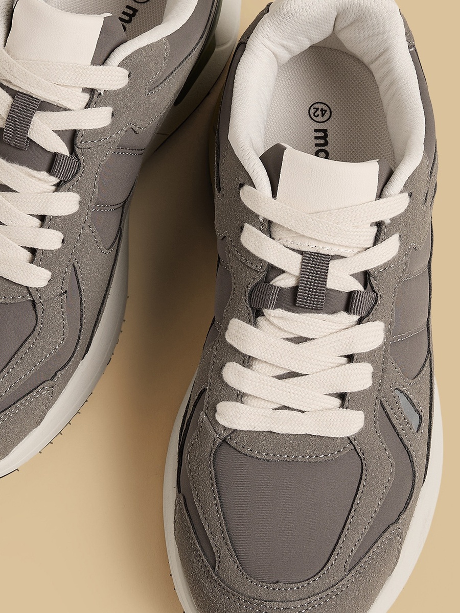Panelled Lace-Up Sports Shoes