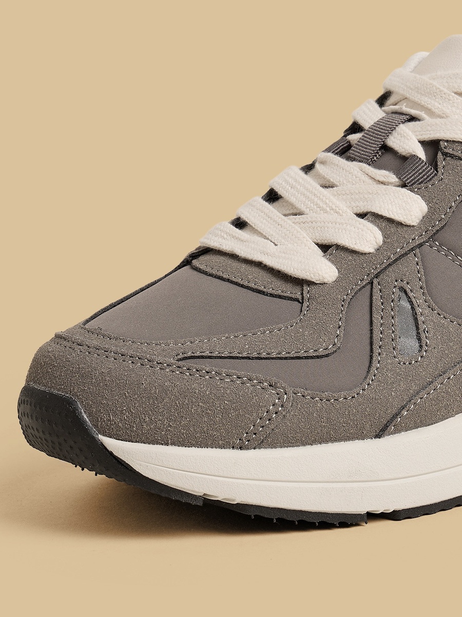 Panelled Lace-Up Sports Shoes