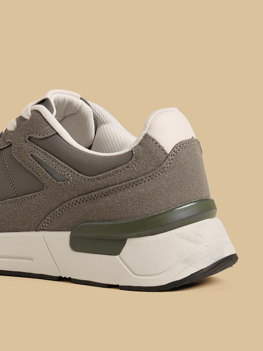 Panelled Lace-Up Sports Shoes