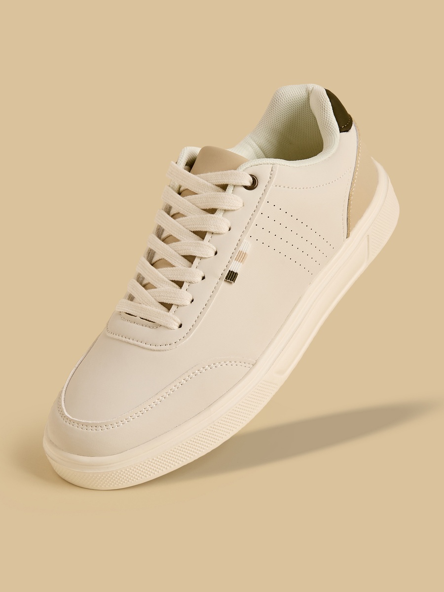 Panelled Lace-Up Sports Shoes