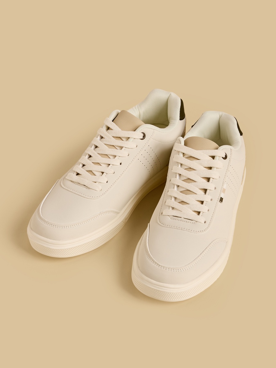 Panelled Lace-Up Sports Shoes