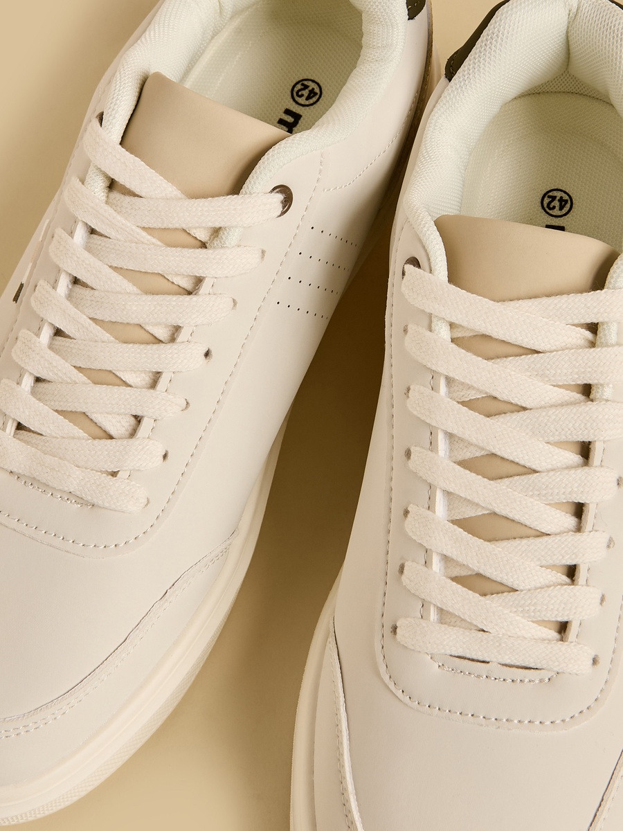 Panelled Lace-Up Sports Shoes