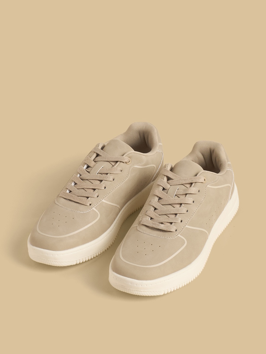 Panelled Lace-Up Sports Shoes