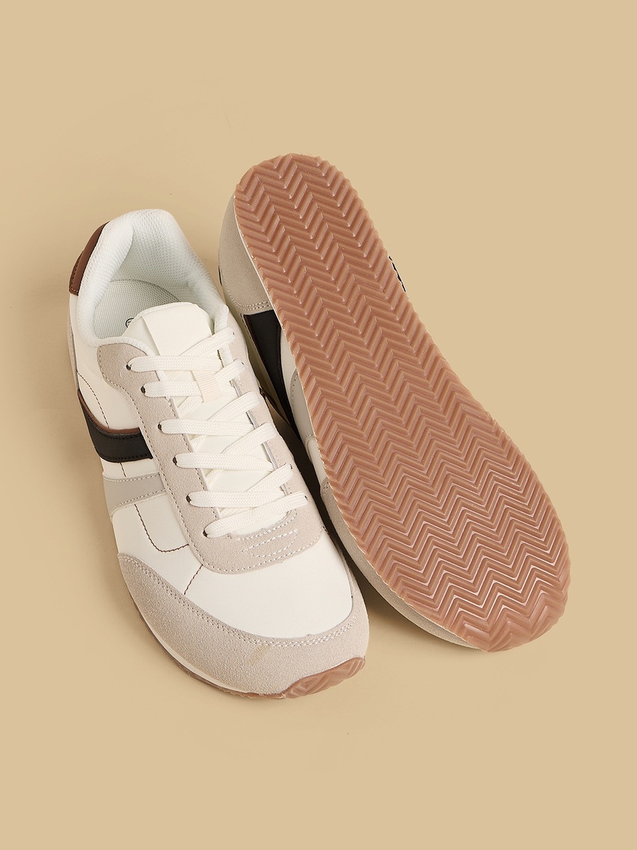Panelled Lace-Up Sports Shoes