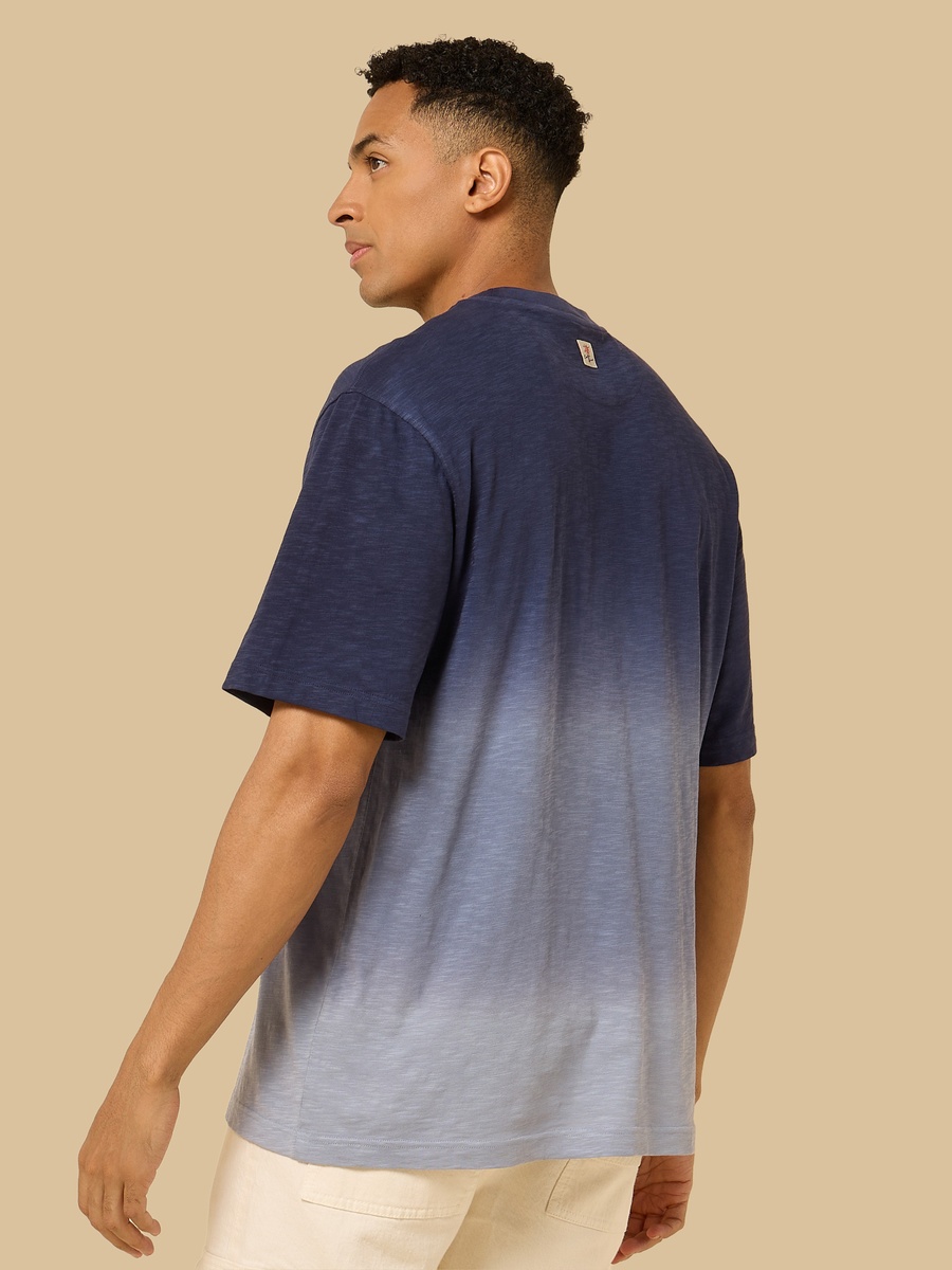 Ombre Tropical Print Slub T-Shirt