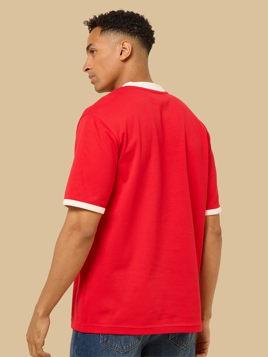 Printed Relaxed Fit Ringer T-Shirt
