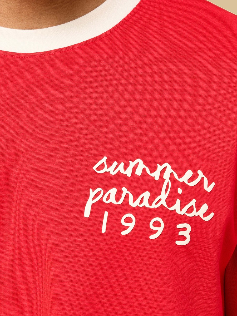 Printed Relaxed Fit Ringer T-Shirt
