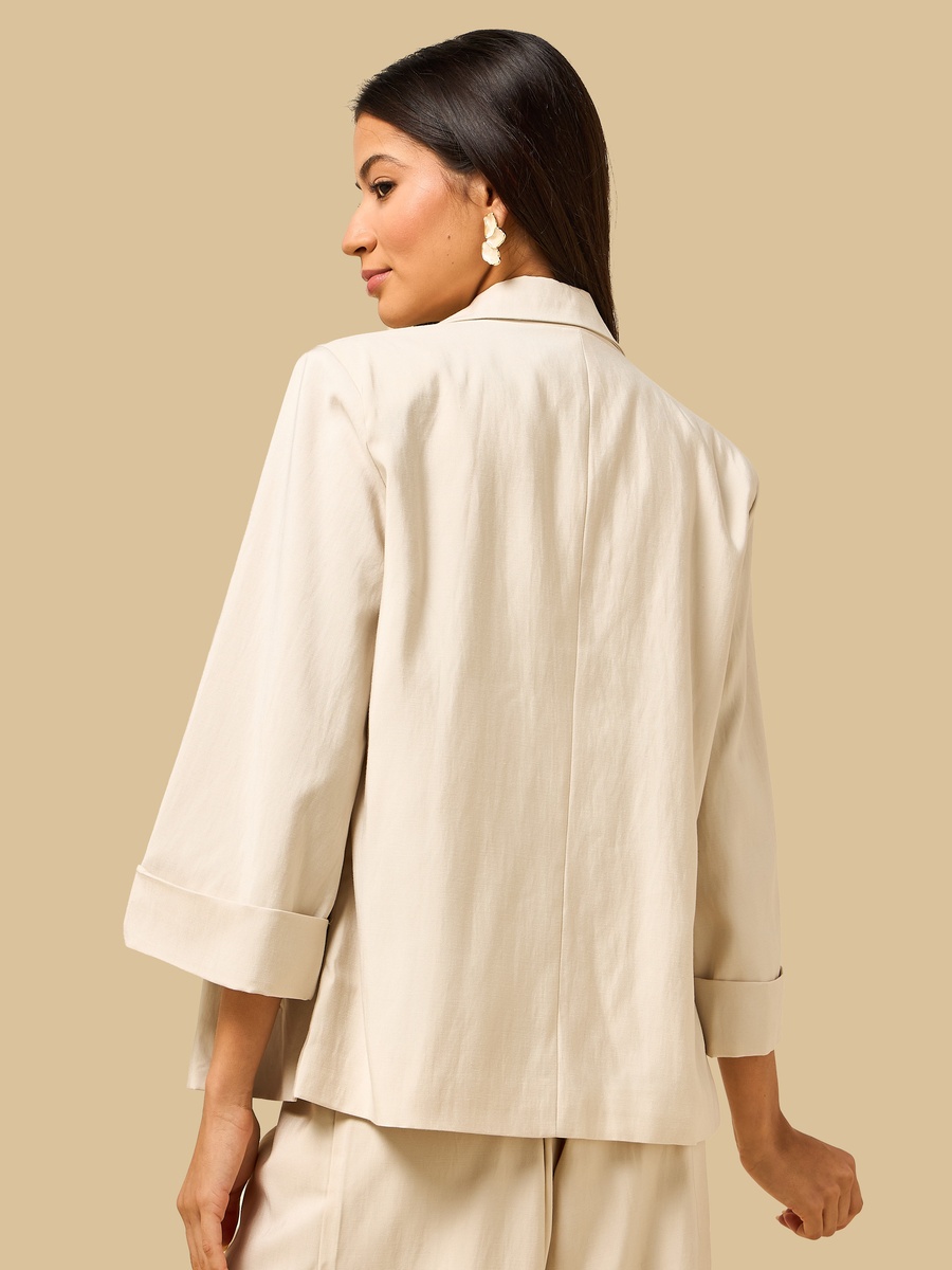 Double Breasted Blazer with 3/4 Sleeves