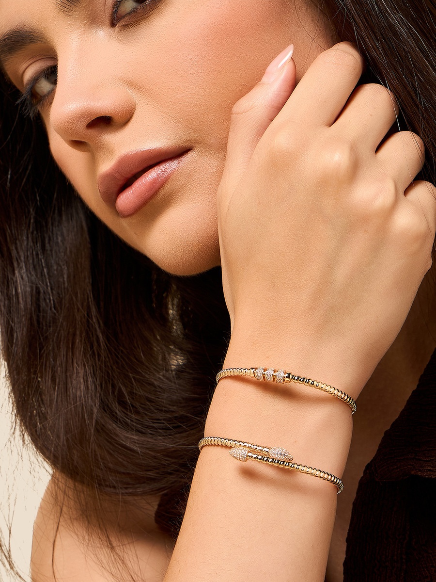 Pack of 2 - Stone Embellished Cuff Bracelet