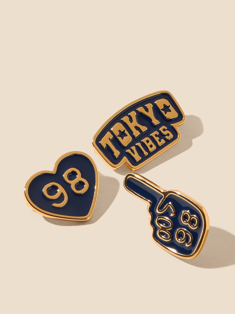Pack of 5 - Metallic Brooch