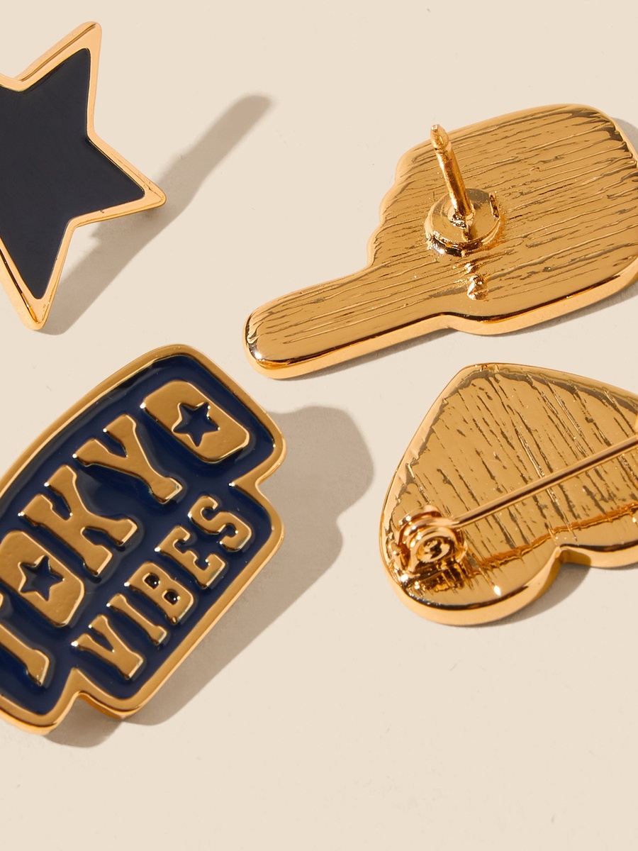 Pack of 5 - Metallic Brooch