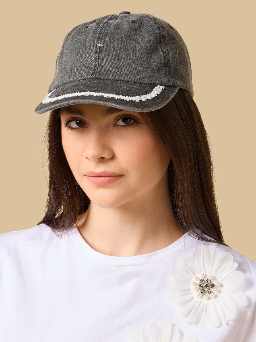 Lace Insert Cap with Hook and Loop Closure