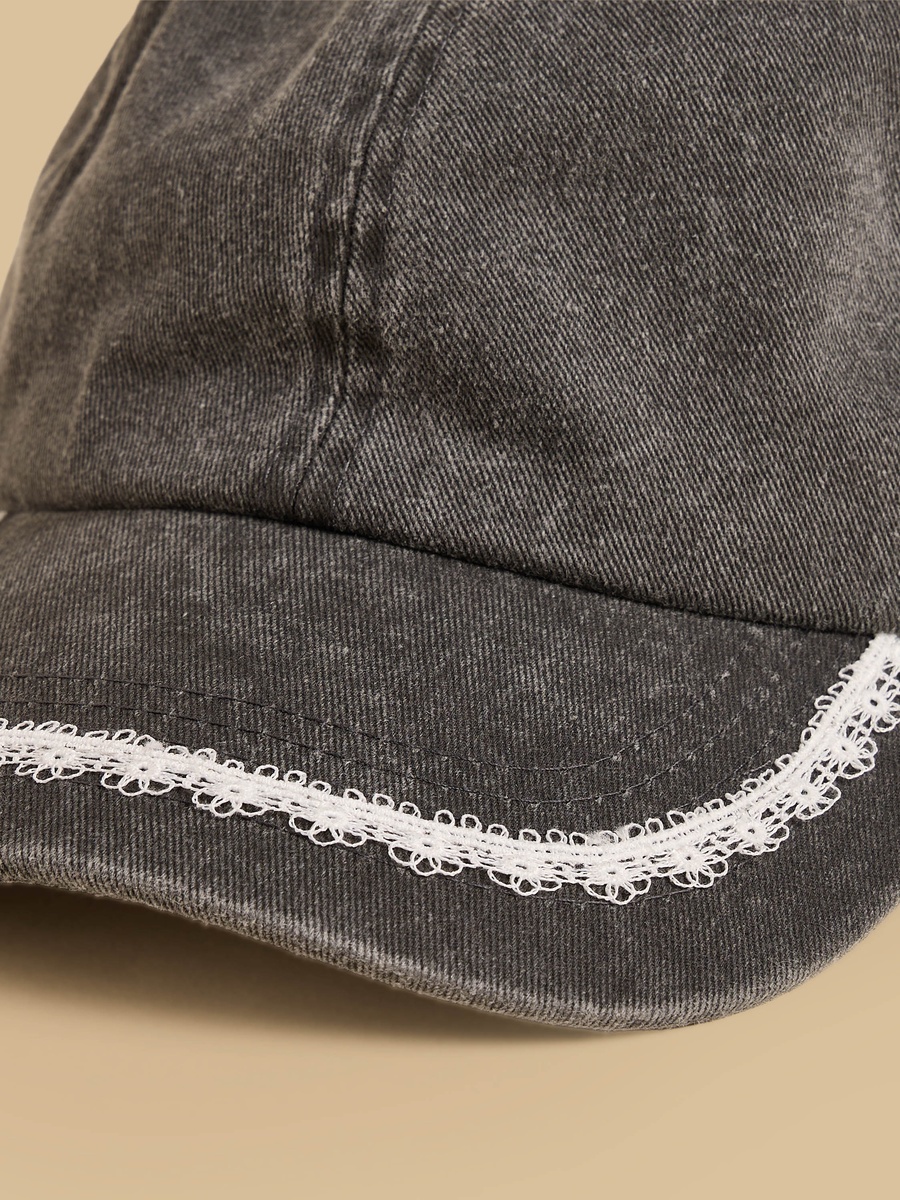Lace Insert Cap with Hook and Loop Closure