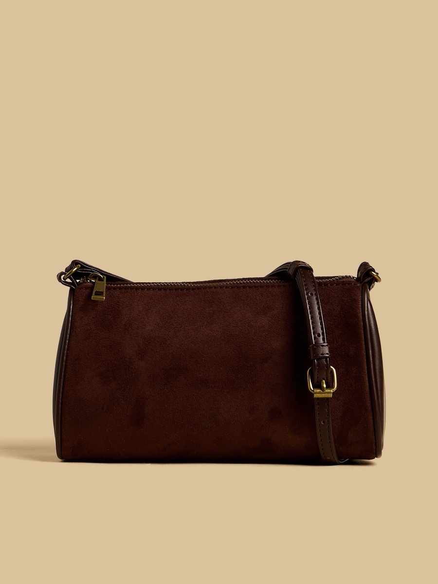 Textured Crossbody Bag with Adjustable Strap