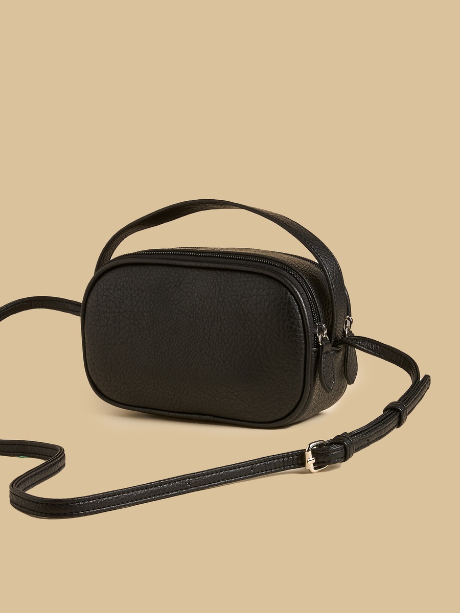 Textured Crossbody Bag with Zip Closure