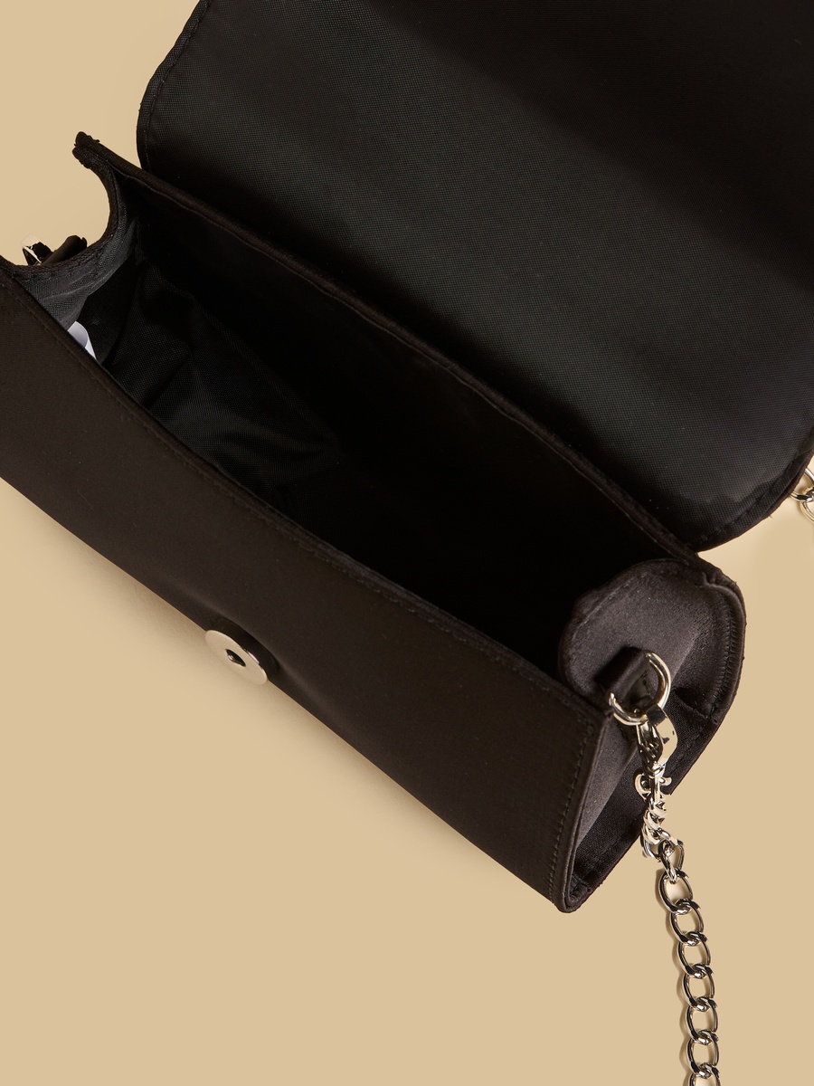 Floral Embroidered Crossbody Bag with Chain Strap