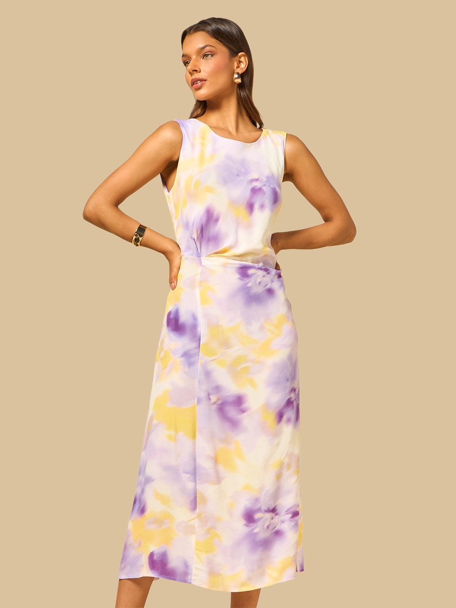 Printed Sleeveless Midi Dress
