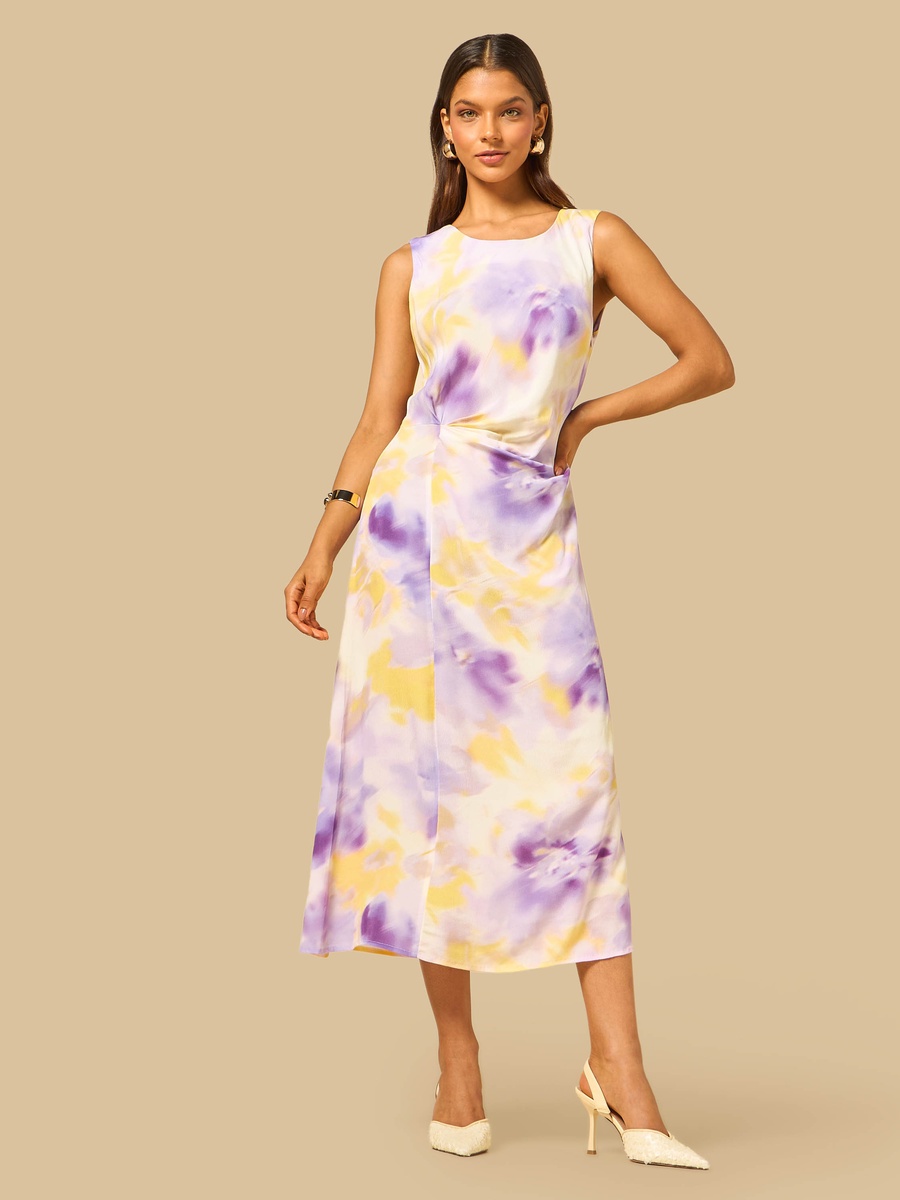 Printed Sleeveless Midi Dress