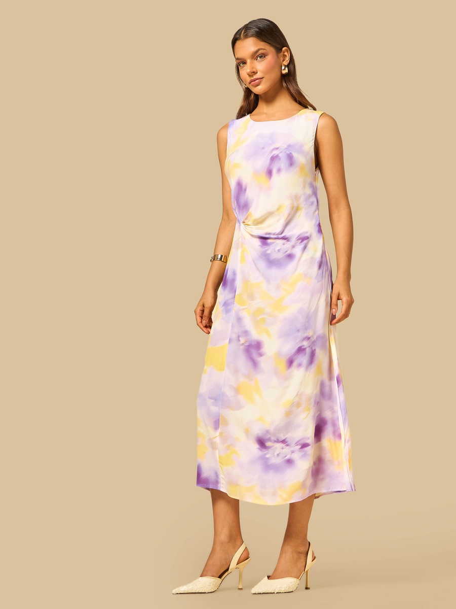 Printed Sleeveless Midi Dress