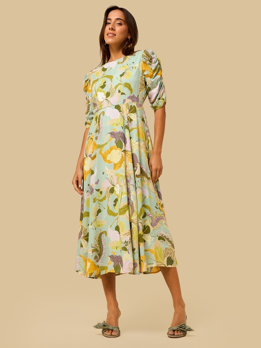 Floral Print Fit and Flare Dress