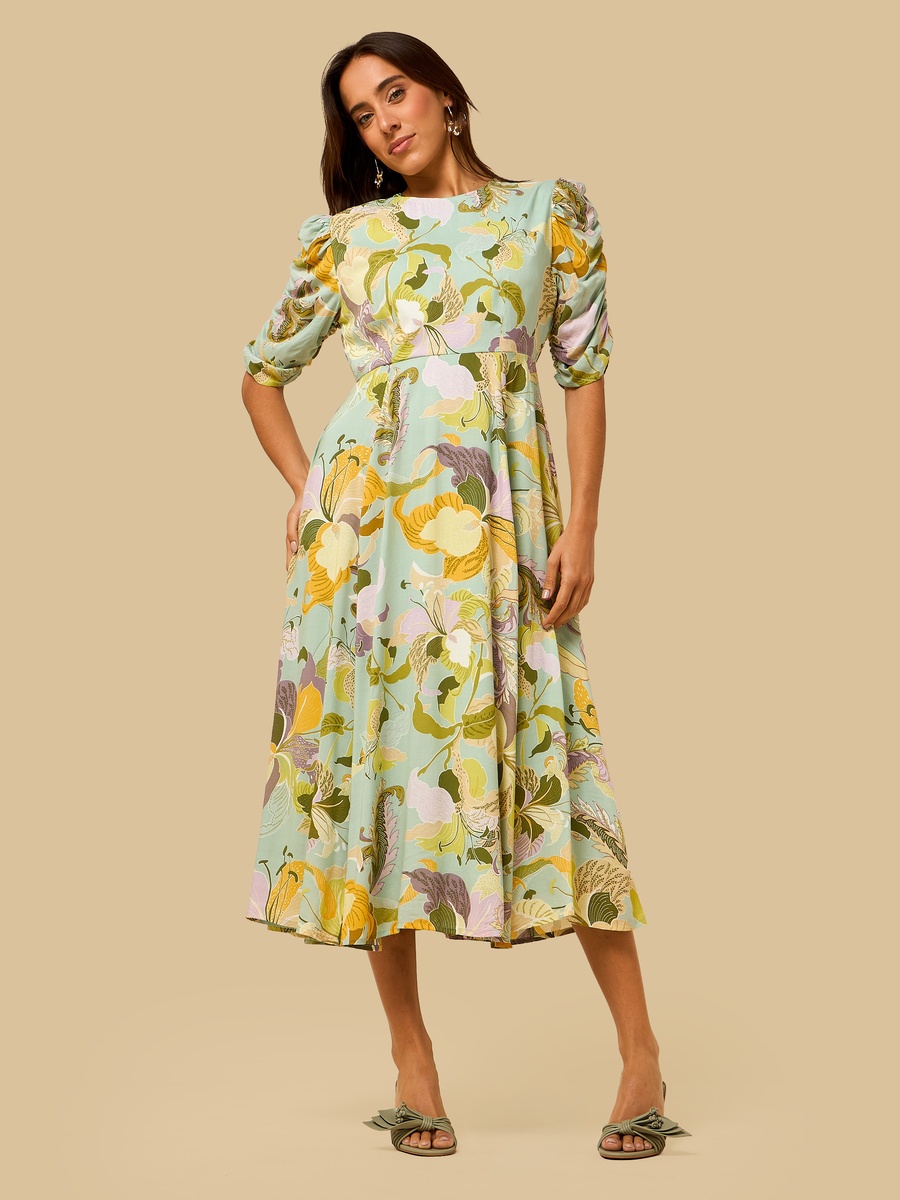 Floral Print Fit and Flare Dress