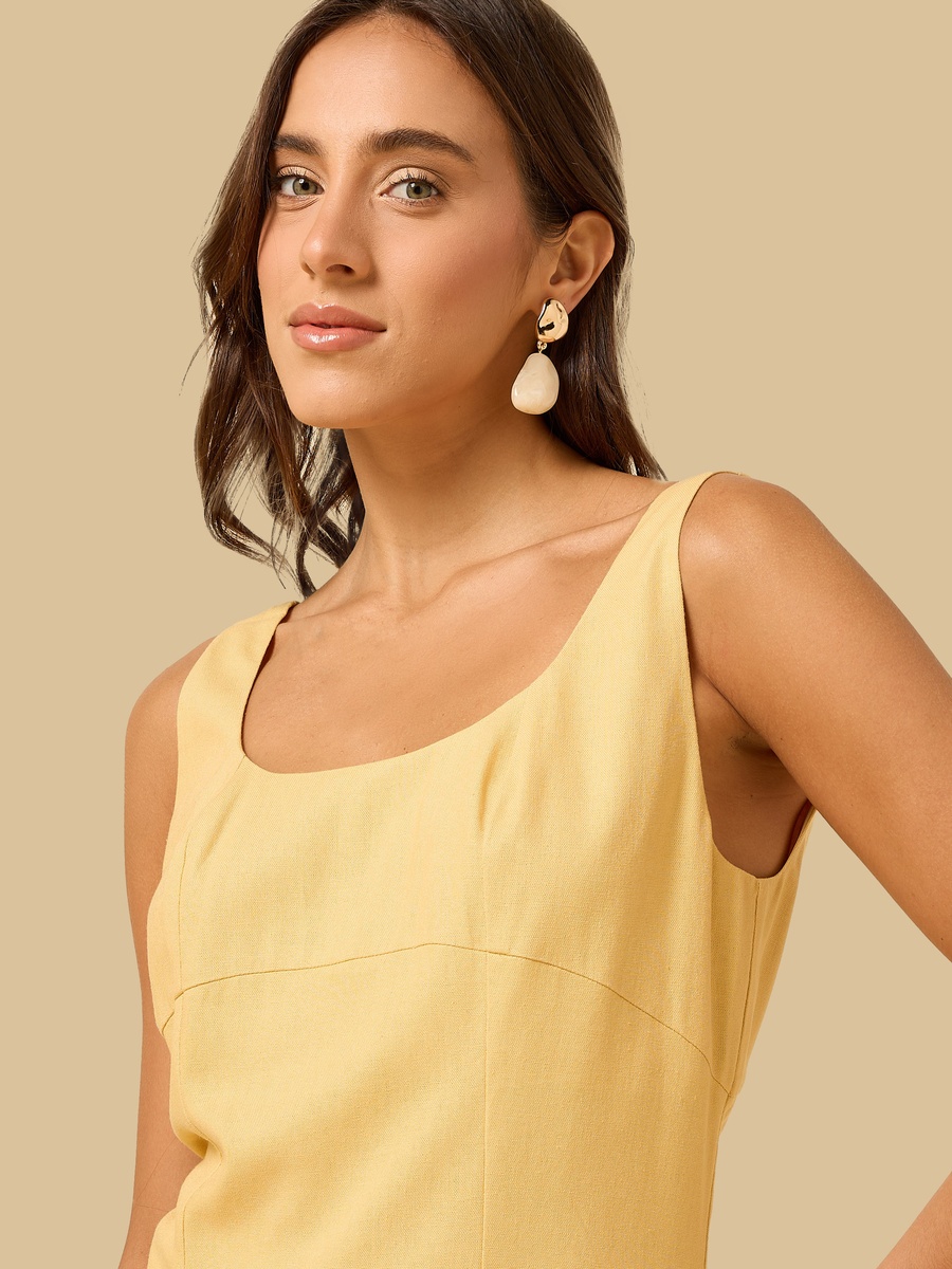 Flounce Hem Sleeveless Dress