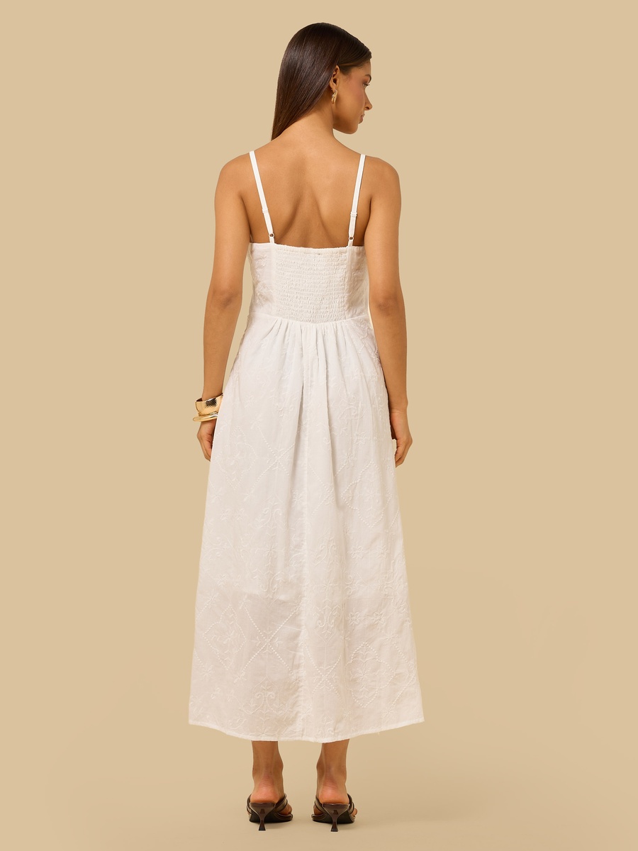 Embroidered Midi Dress
