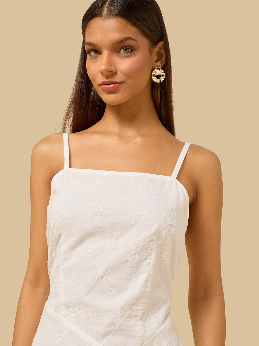 Embroidered Midi Dress
