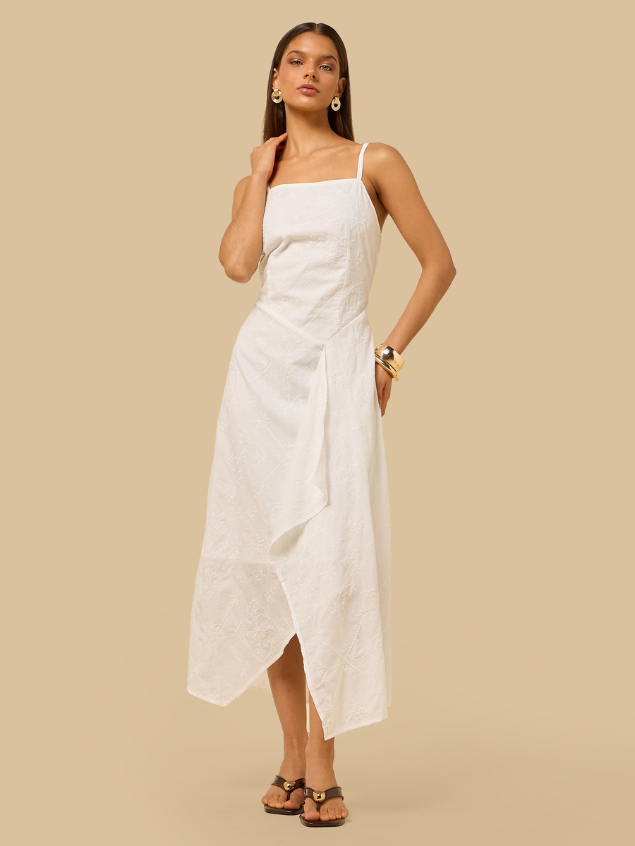 Embroidered Midi Dress