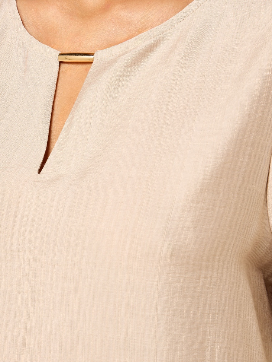 Keyhole Neck Puff Sleeves Midi Dress