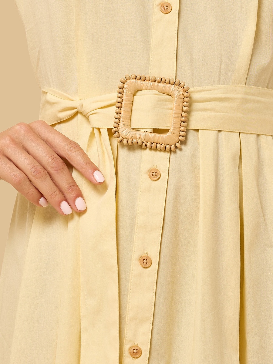 Belted Poplin Shirt Dress