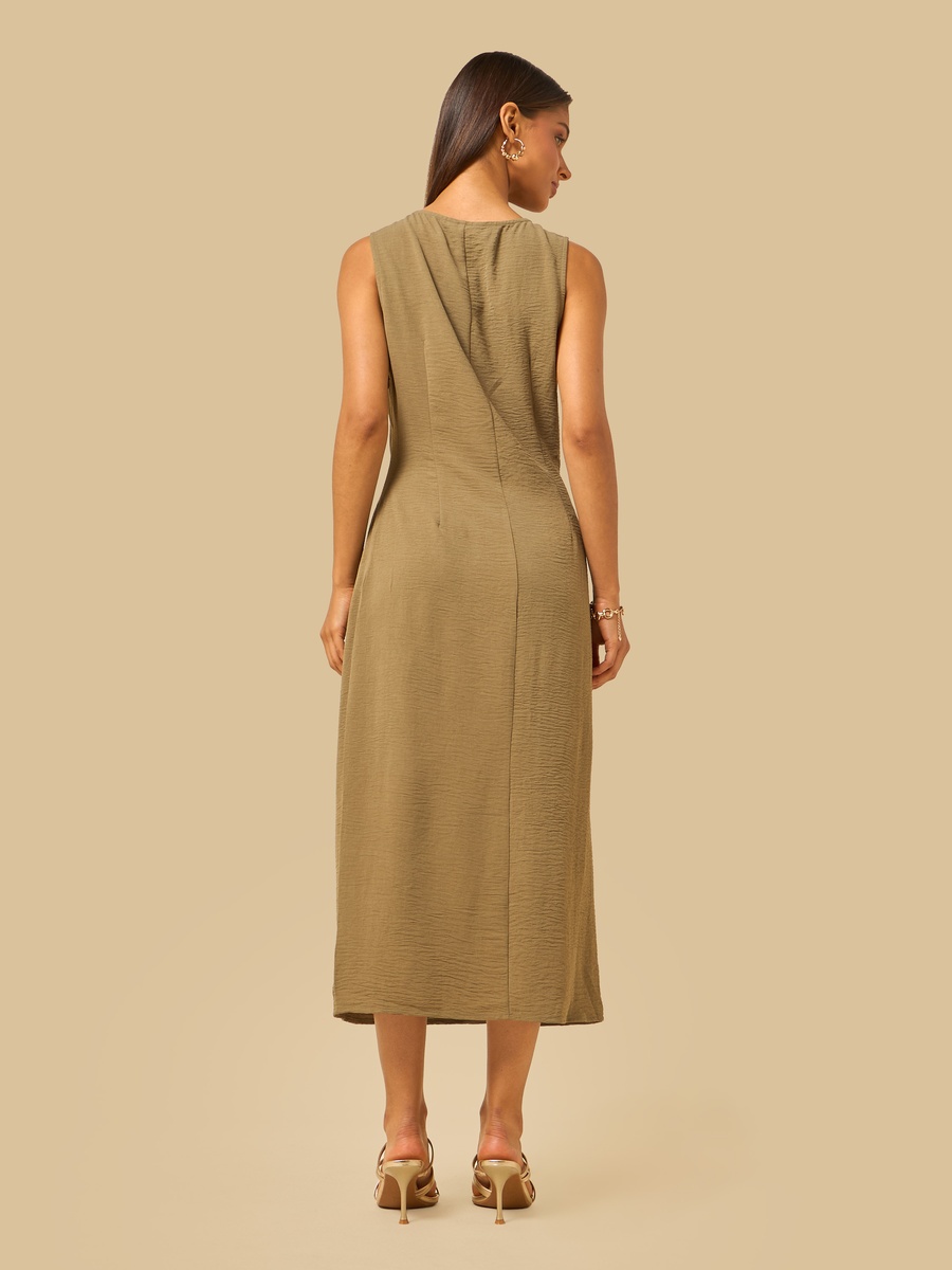 Metallic Accent Sleeveless Sheath Dress