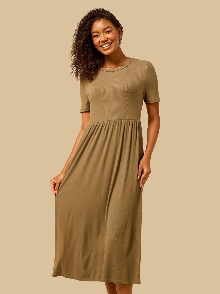 Ribbed Midi Dress