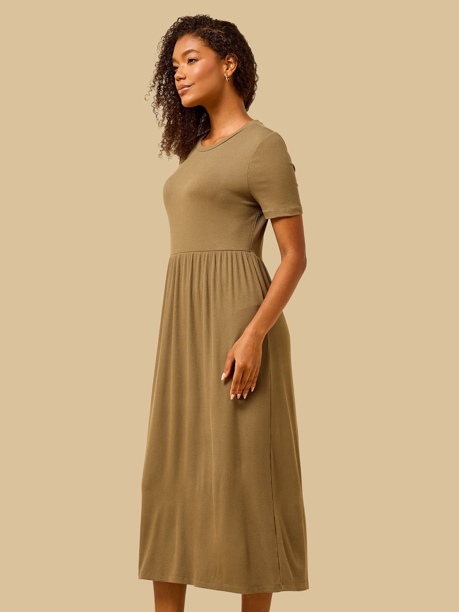 Ribbed Midi Dress
