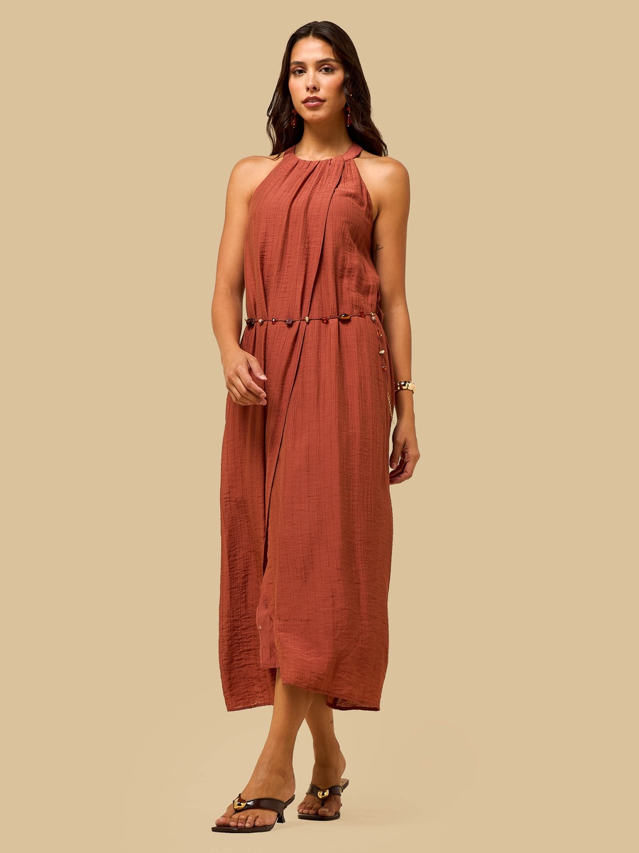 Pleated Sleeveless Dress