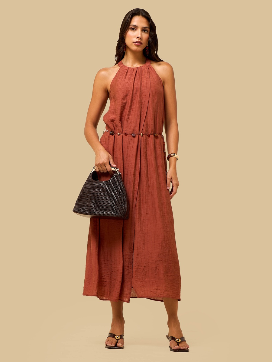 Pleated Sleeveless Dress