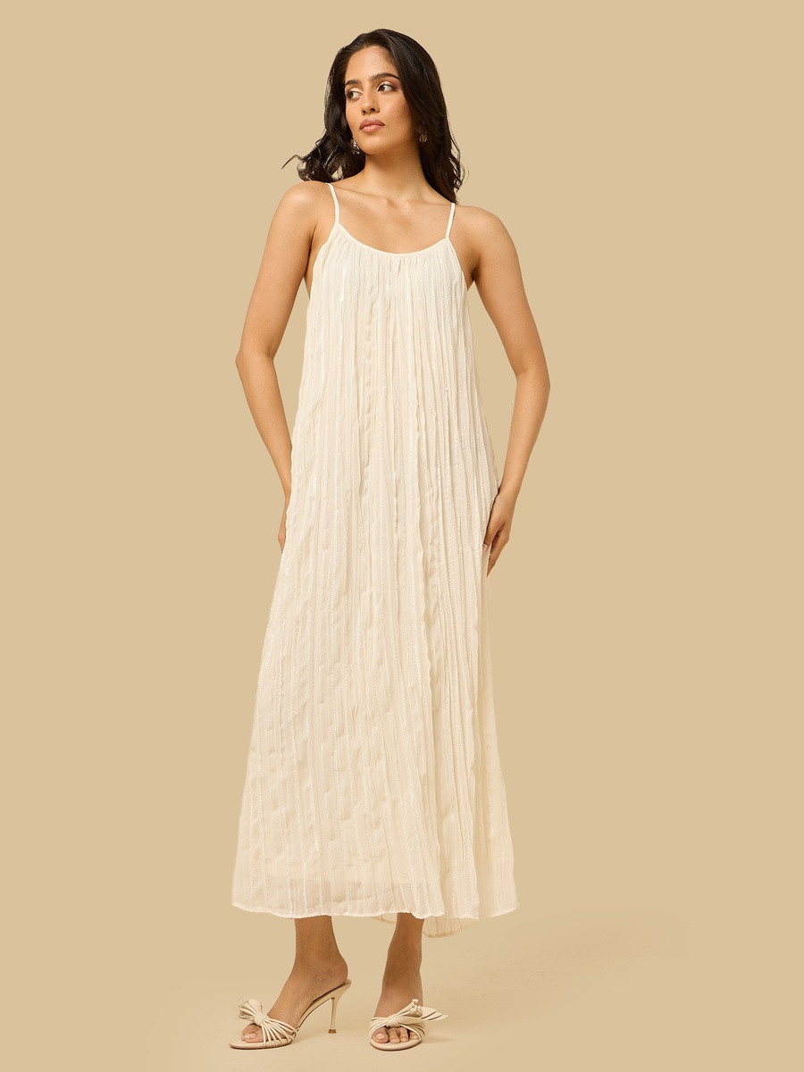 Pleated Spaghetti Straps Chiffon Dress