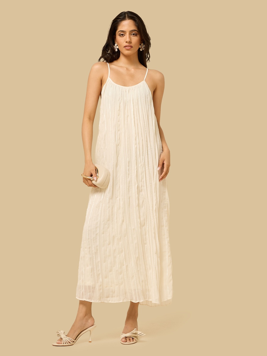 Pleated Spaghetti Straps Chiffon Dress