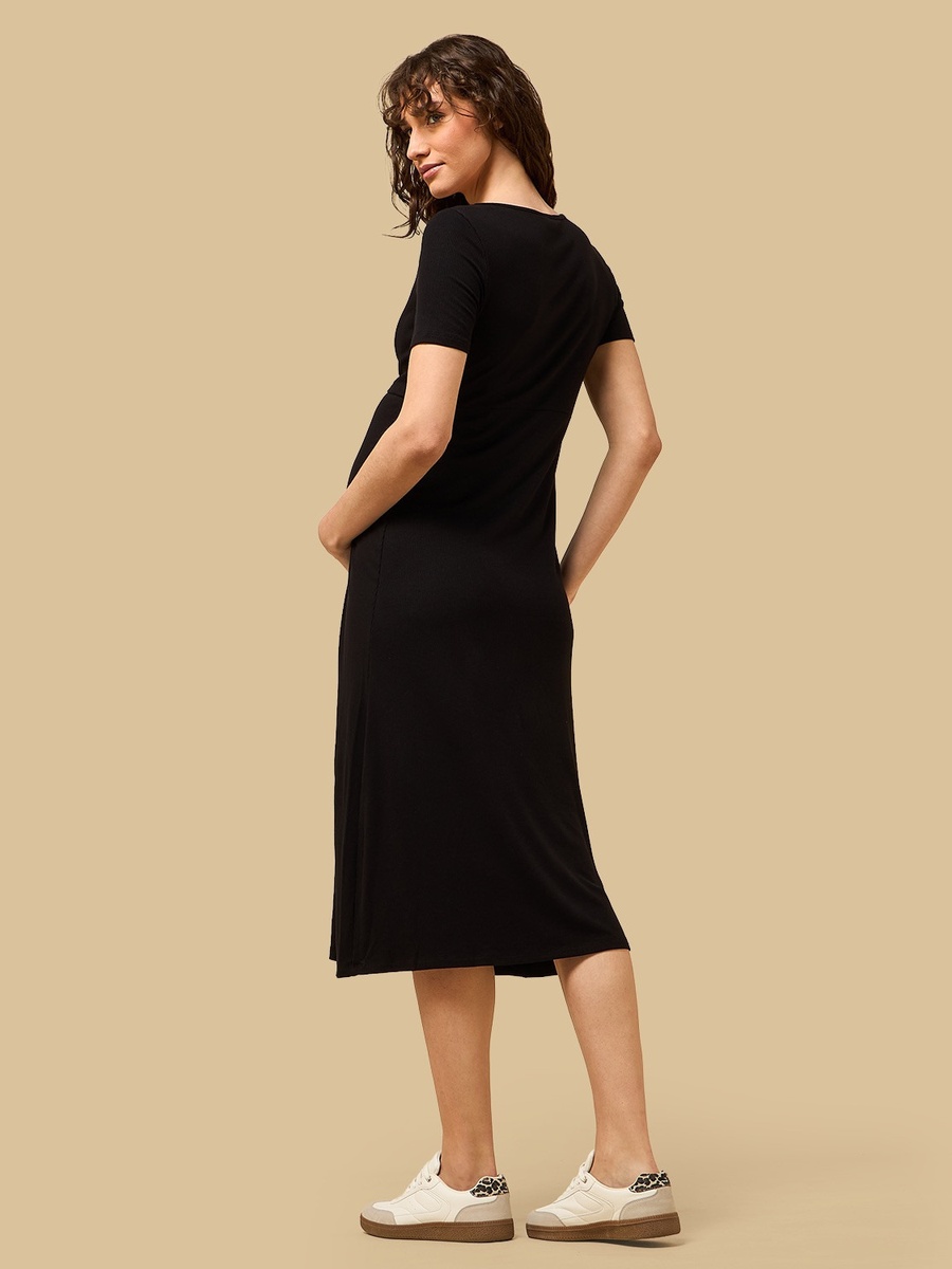 Ribbed Maternity Midi Dress