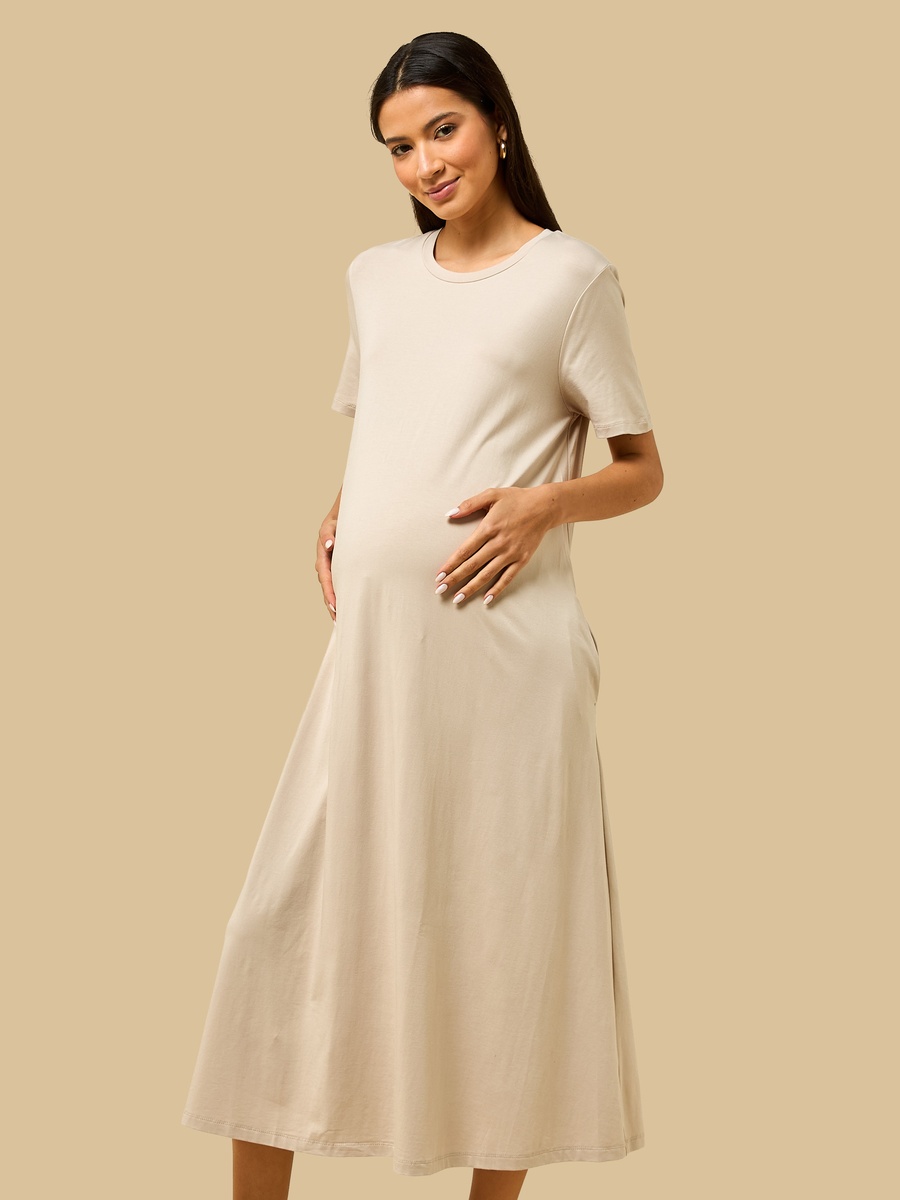 Midi Maternity T-Shirt Dress