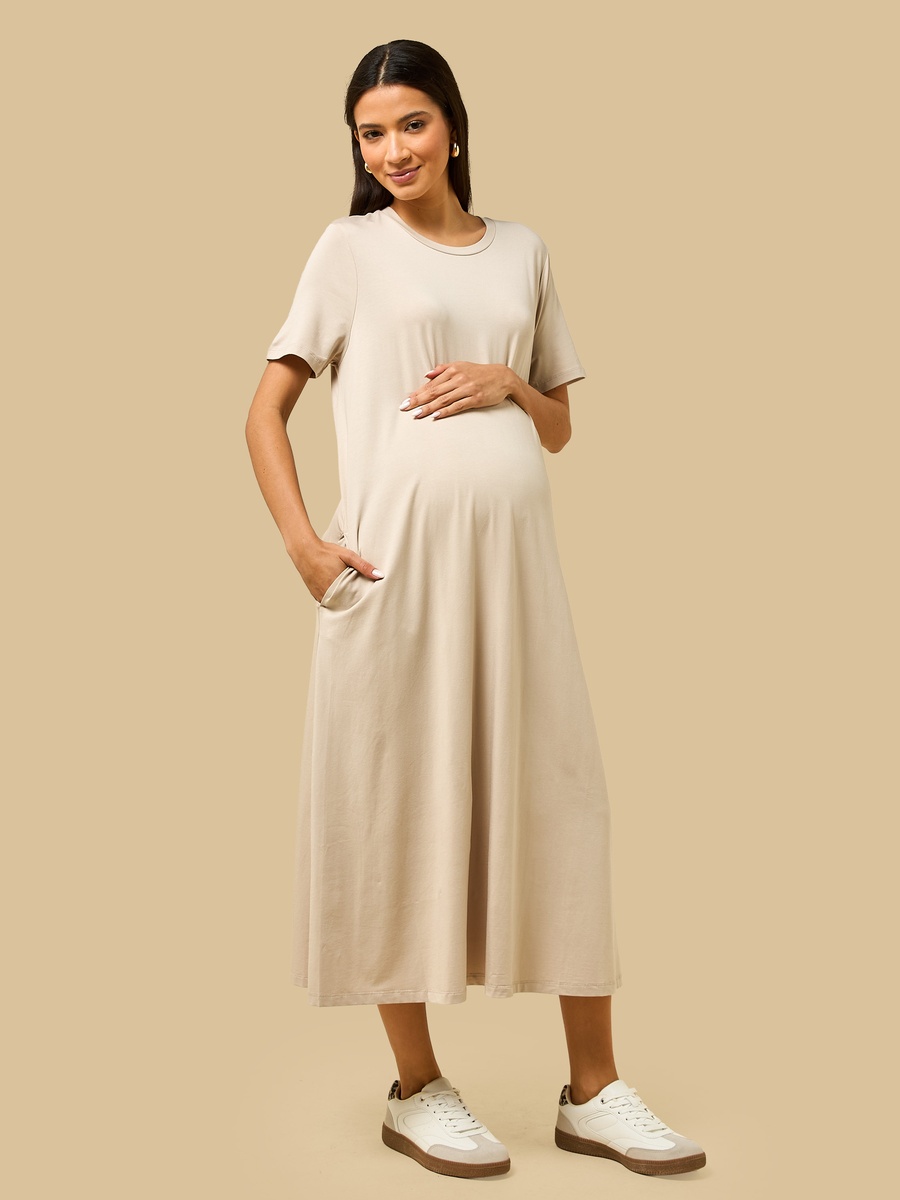Midi Maternity T-Shirt Dress