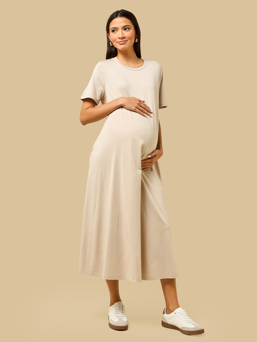 Midi Maternity T-Shirt Dress
